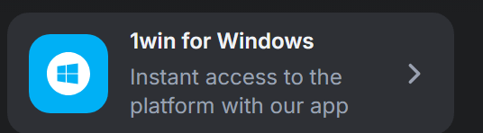 Official 1win for Windows tile on the operator site, not a forum installer