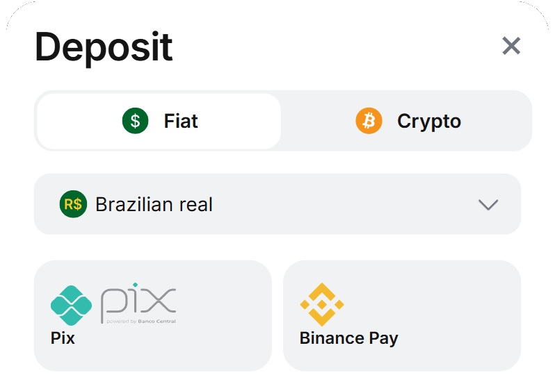 Depósito 1Win no Brasil — caixa Fiat em real, Pix e Binance Pay