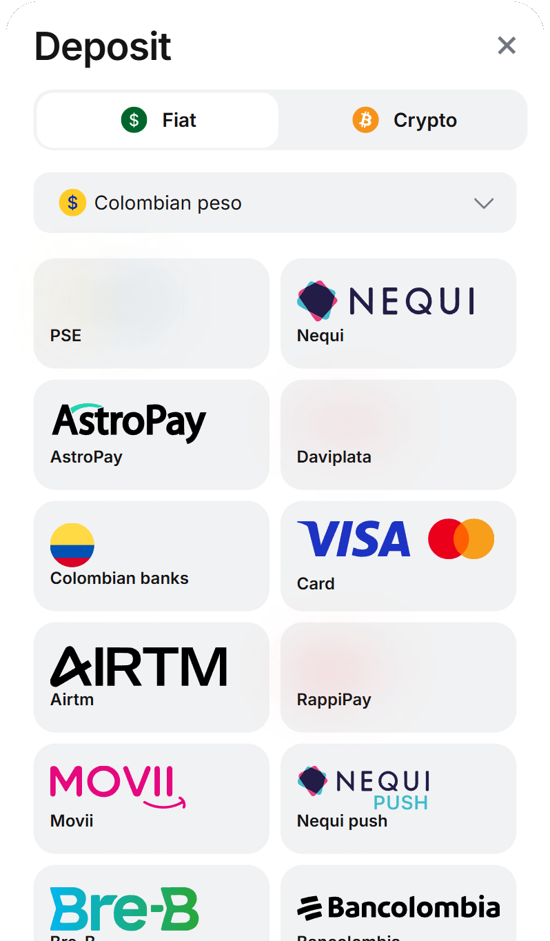 Depósito 1Win Colombia — cajero oficial Peso colombiano con PSE, Nequi y Daviplata