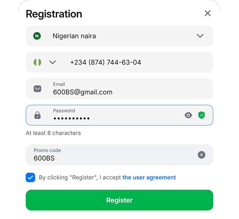 1Win Nigeria promo code 600BS — official NGN +234 registration, not an Opay voucher
