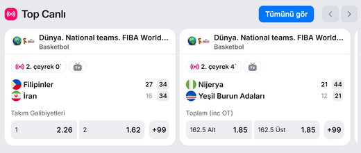 1Win spor bahisleri — «Top Canlı», oranlarla canlı marketler